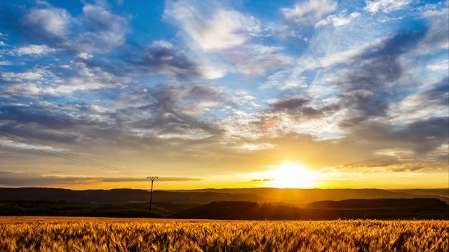 Sunset & Purple Sky Timelapse 4K - Panning