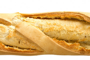 Close up image of crusty baguette