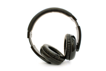 Fototapeta na wymiar Black wireless headphones