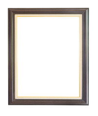 Classic wooden frame isolated on white background with clipping