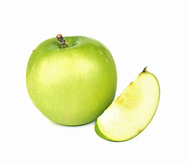 Fresh apples green isolated on white background