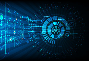 Blue abstract technological background