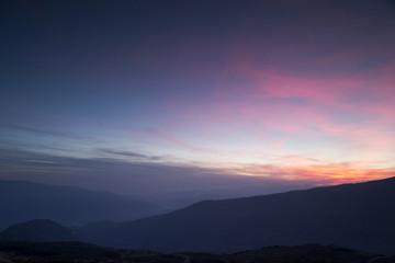 Naklejka na ściany i meble spectacular sunset sierra nevada mountains spain alpujarras