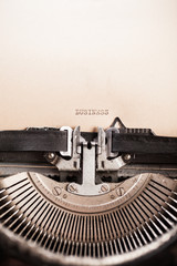 Fototapeta na wymiar Detail of vintage typewriter with message