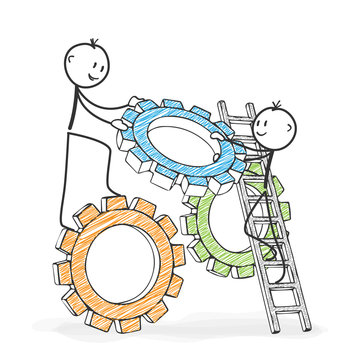 Strichm&auml;nnchen, M&auml;nnchen, Stickman, Team, Teamarbeit, Teamwork