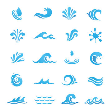 Water Design Elements. Can be used as icon, symbol and logo design.