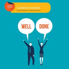 Businesspeople saying well done