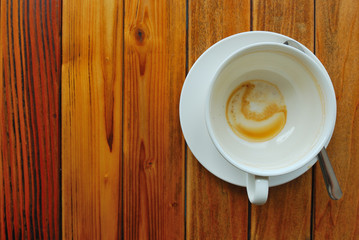 empty and dirty cup of coffee