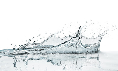 crown shaped water splash in natural color, isolated