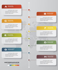time line description. 8 steps timeline infographic business design