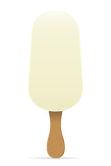 ice cream with chocolate glaze on stick vector illustration