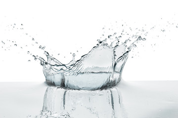 crown shaped water splash in natural color, isolated