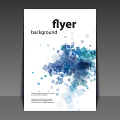 Flyer or Cover Design with Blue Abstract Pattern