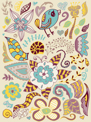 Hand drawn floral pattern