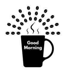 Good morning with coffee monochromatic