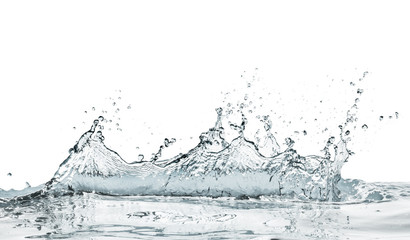 crown shaped water splash in natural color, isolated
