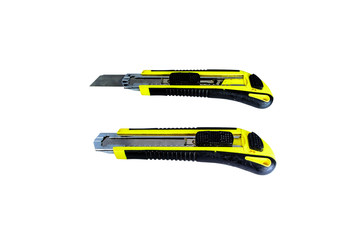 Yellow cutter isolated on white background