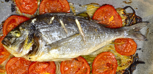 Dorada asada en el horno.
