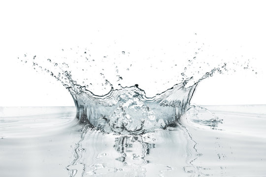 crown shaped water splash in natural color, isolated