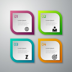 Vector illustration of paper squares infographics