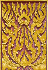 Traditional Thai style pattern wall