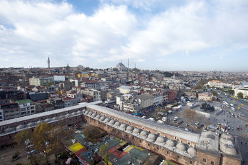 Obraz premium View of Istanbul over the domes of spice bazaar