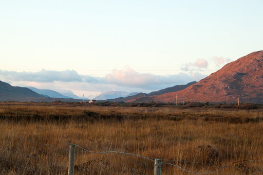 An isolated house near Maam Cross, Connemara, Co. Galway, Ireland. 