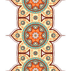 Ethnic floral seamless pattern