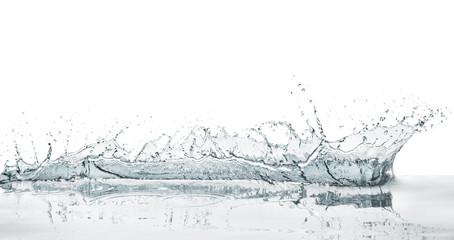 crown shaped water splash in natural color, isolated on white