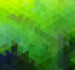 Abstract triangle green background