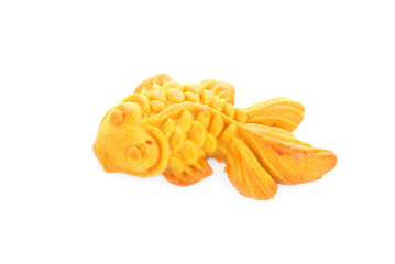 Moon cake in gold fish shape  or Chinese cake mung bean