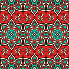 Ethnic floral seamless pattern