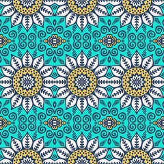 Ethnic floral seamless pattern