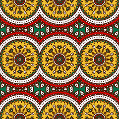 Ethnic floral seamless pattern