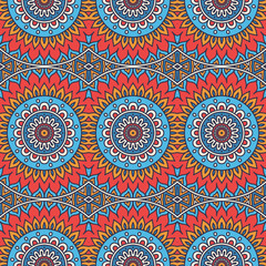 Ethnic floral seamless pattern
