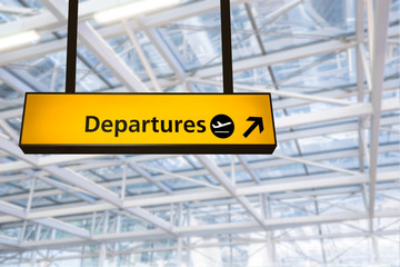 Obraz premium Flight, arrival and departure board at the airport,