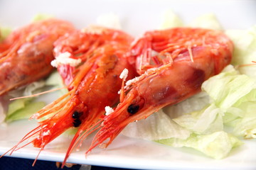 Roasted shrimps from the Mediterranean