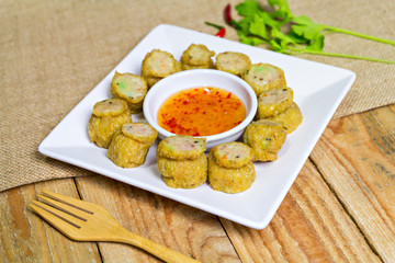 Deep Fried Chicken Roll, Thai food chinese style