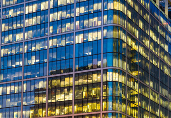 Obraz premium Office building background in Canary Wharf, London