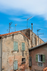 Typical old building architecture of old village in the south of france
