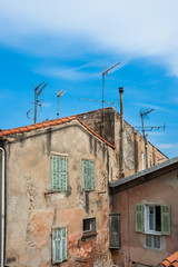 Typical old building architecture of old village in the south of france
