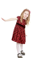 Fototapeta premium Trendy Caucasian little girl blonde