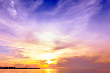 Beautiful sunset at lake Ontario.