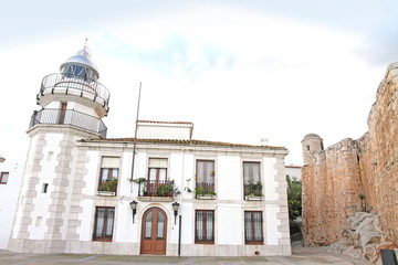 Fototapeta na wymiar Lighthouse, Peniscola village, Castellon province, Spain