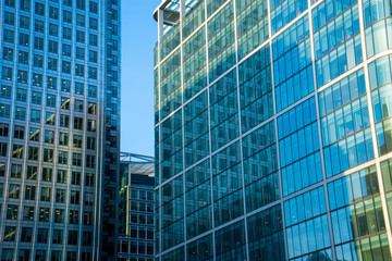 Office building and reflection in London, England, background