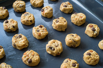 Selective focus with shallow depth of field on home made cookies