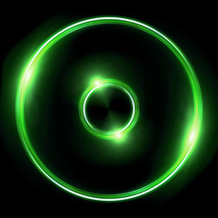 green Lens ring flares double circle