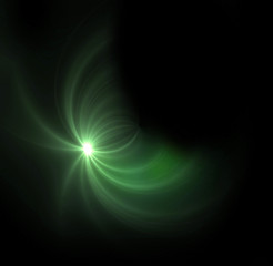 green light expose half ring flare