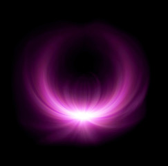 magenta half ring lens flare glow