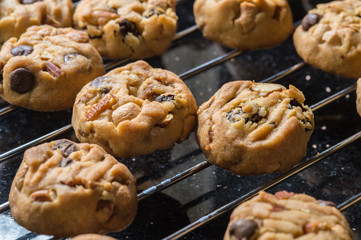 Selective focus with shallow depth of field on home made cookies